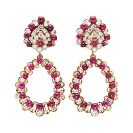 Boucheron Clips d'oreilles convertible rubis