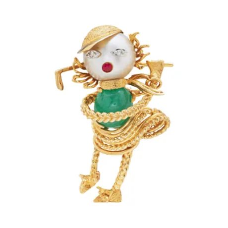 Cartier Broche golfeur émeraude