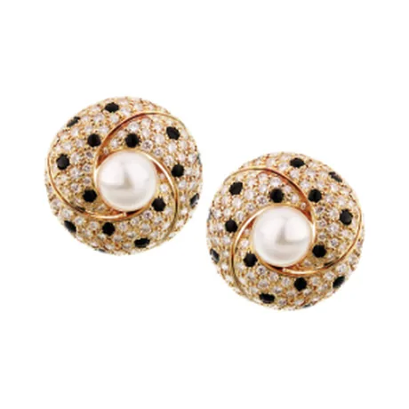 Cartier Clips d'oreilles « Panthère » perle de culture