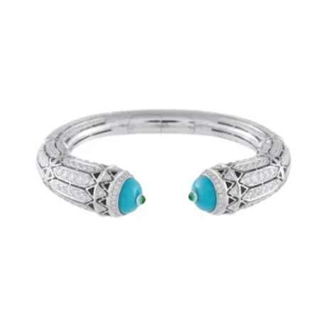 Cartier Pièce de joaillerie noir géométrie contraste turquoise