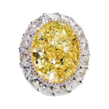 Cartier Solitaire diamant jaune fancy intense ovale 16,30 ct