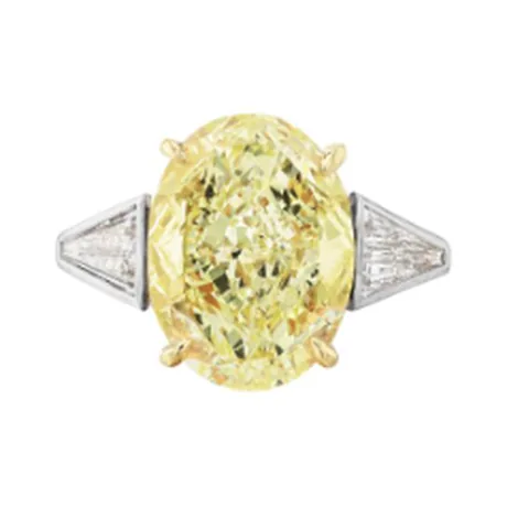 High Jewelry Bague diamant jaune fancy intense