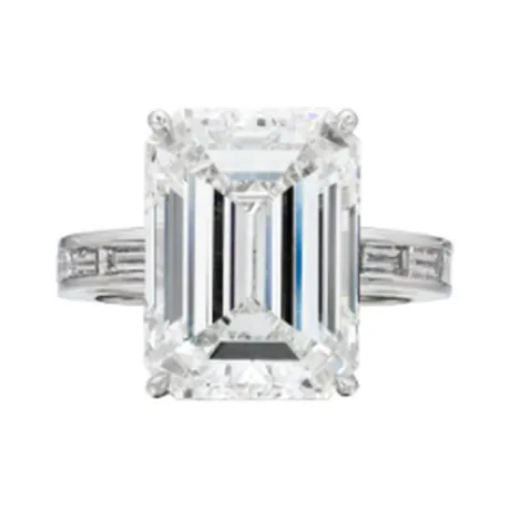 High Jewelry Bague diamant taille émeraude 10,01 ct