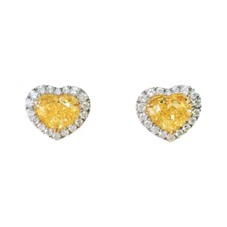 High Jewelry Boucles d'oreilles diamant jaune fancy intense 6,01 ct
