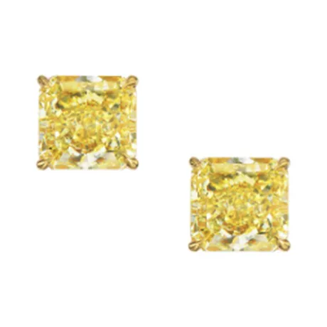 High Jewelry Boucles d'oreilles diamant jaune fancy intense radiant 6,59 ct