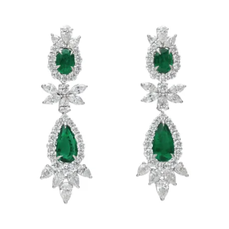 High Jewelry Boucles d'oreilles émeraude de Zambie 12,36 ct