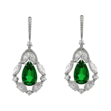 High Jewelry Boucles d'oreilles émeraude de Zambie 7,93 ct