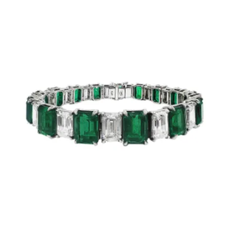 High Jewelry Bracelet rivière émeraude de Zambie 24,60 ct