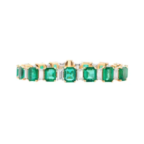 High Jewelry Bracelet rivière émeraude de Zambie 38,63 ct