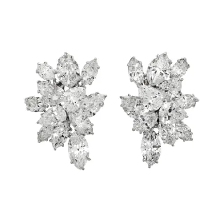 High Jewelry Clips d'oreilles grappe diamant marquise 21,00 ct