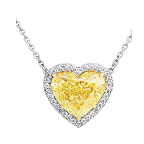 High Jewelry Pendentif cœur diamant jaune fancy cœur 10,14 ct