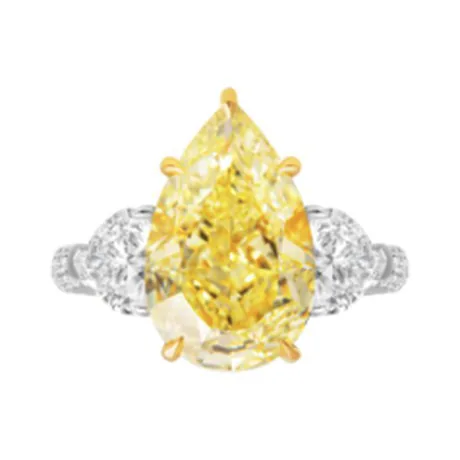 High Jewelry Solitaire diamant jaune fancy 7,78 ct