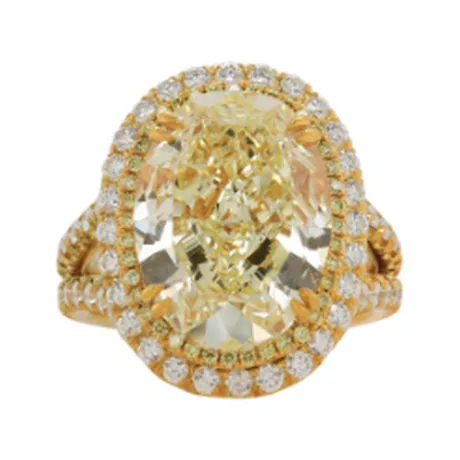 High Jewelry Solitaire diamant jaune fancy ovale 10,14 ct