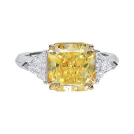 High Jewelry Solitaire diamant jaune fancy vif radiant 5,25 ct