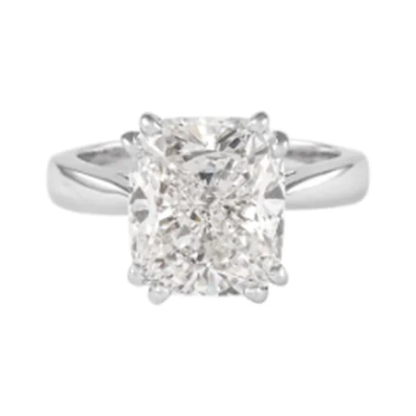 High Jewelry Solitaire serti clos diamant coussin 5,01 ct