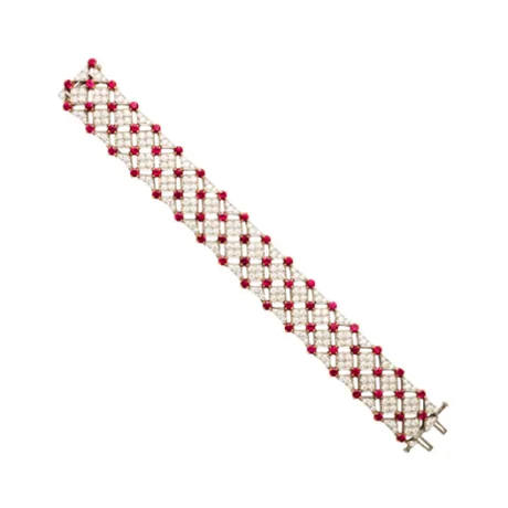Tiffany & Co. Bracelet treillis rubis