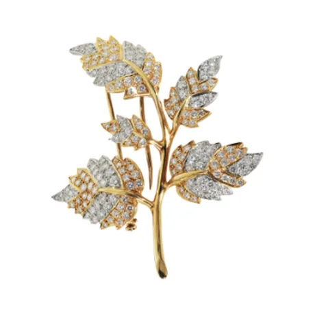 Tiffany & Co. Broche feuille diamant