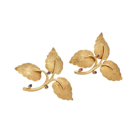 Tiffany & Co. Broche feuille rubis
