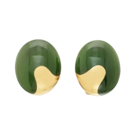 Tiffany & Co. Clips d'oreilles jade