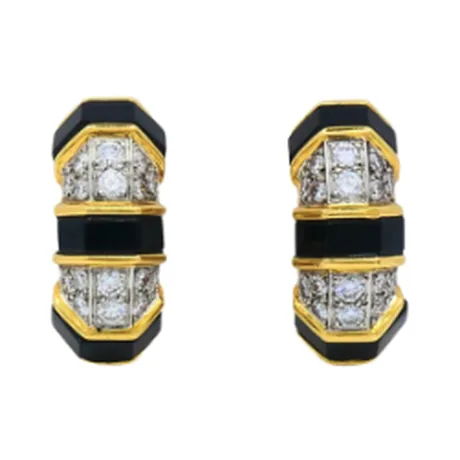 Tiffany & Co. Clips d'oreilles onyx