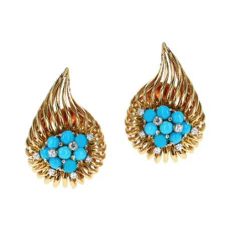 Tiffany & Co. Clips d'oreilles turquoise