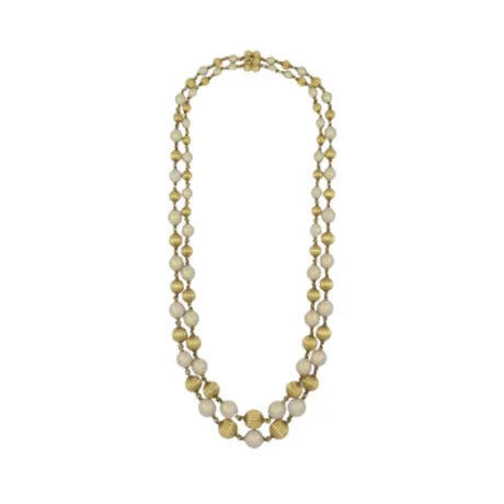Tiffany & Co. Collier double rang perles or