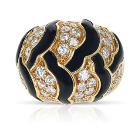 Van Cleef & Arpels Bague noir dôme onyx