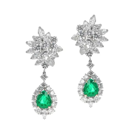 Van Cleef & Arpels Boucles d'oreilles convertible émeraude de Colombie