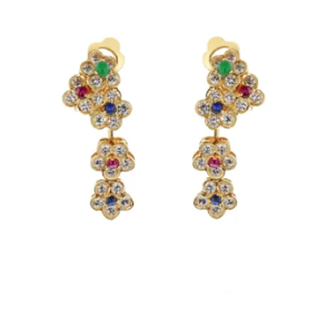 Van Cleef & Arpels Boucles d'oreilles fleur rubis
