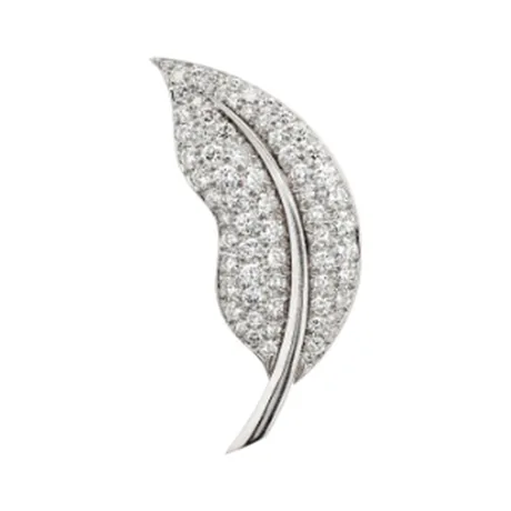 Van Cleef & Arpels Broche feuille diamant
