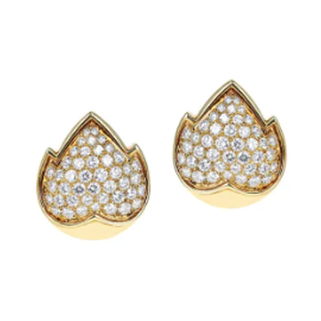 Van Cleef & Arpels Clips d'oreilles feuille diamant
