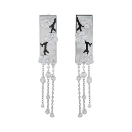 Van Cleef & Arpels Clips d'oreilles nacre miroir des onyx