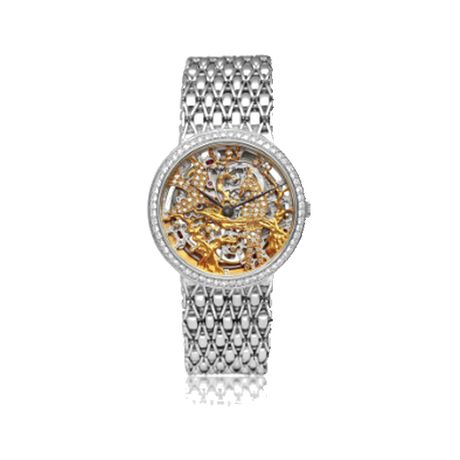 Audemars Piguet Audemars Piguet. A white gold and diamond- set skeletonized automatic bracelet watch