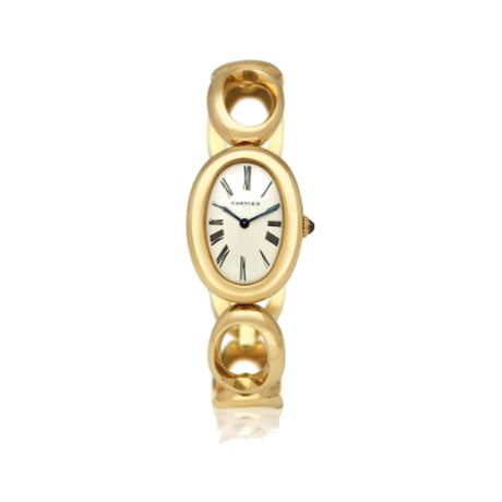 Cartier Baignoire. A 23mm yellow gold quartz bracelet watch
