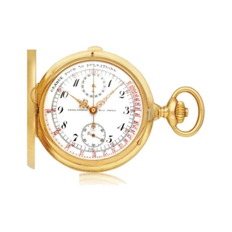 Patek Philippe A yellow gold hunting case single button chronograph manual winding keyless watch