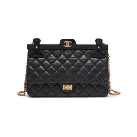 Chanel 2.55 Reissue 226 Hanger Flap, veau matelassé vieilli Black, doré
