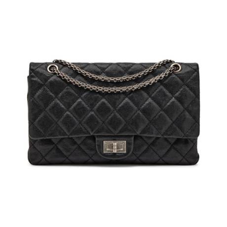 Chanel 2.55 Reissue 227 Double Flap, caviar matelassé Black, ruthénium