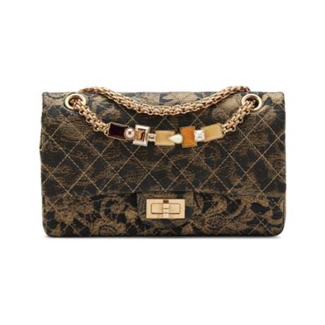 Chanel 225 Reissue 2.55 Double, buffle matelassé Gold & Black Painted Paris-Moscow, édition limitée