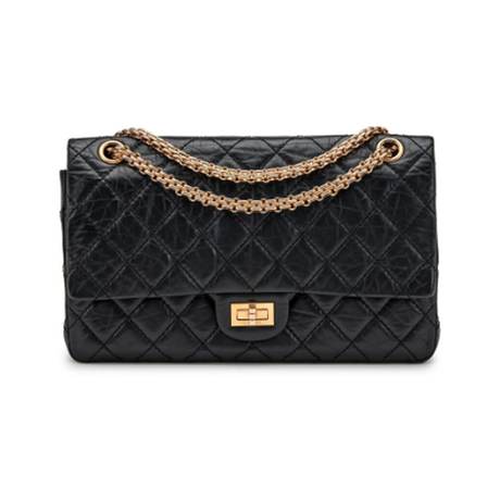 Chanel 226 Reissue 2.55 Medium Double Flap, Black, doré