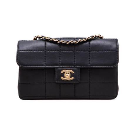 Chanel Bar Flap, agneau Black Chocolate, doré