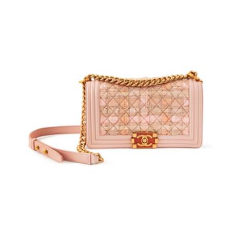 Chanel Boy Medium, agneau & cuir Light Pink & Beige & Cuban Tween, doré antique