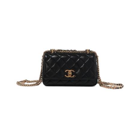 Chanel Flap, agneau matelassé Black, doré
