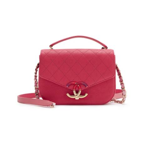Chanel Flap, caviar Pink Paris Cuba Thread Around, doré clair