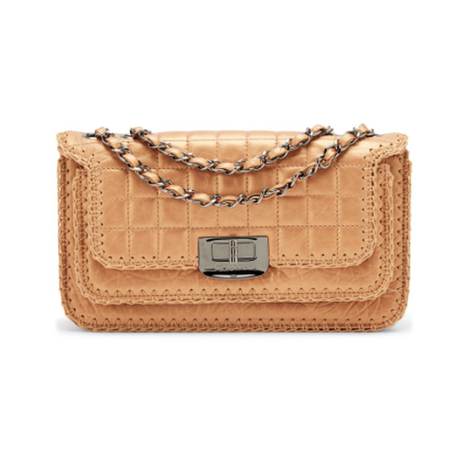 Chanel Flap, veau métallisé Gold Mademoiselle Lock Whipstitch, ruthénium