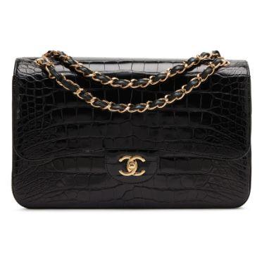 Chanel Jumbo Classic Double Flap, alligator Black, doré