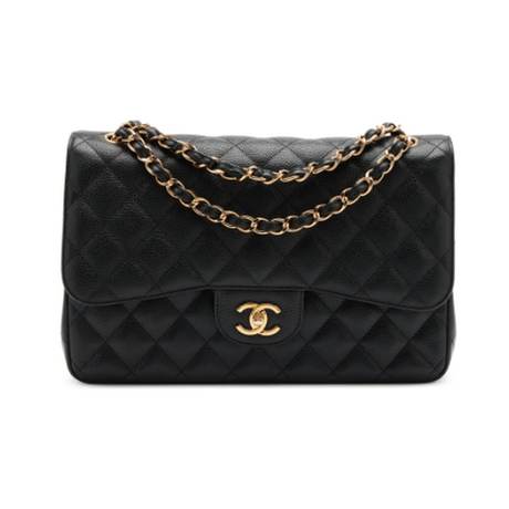 Chanel Jumbo Classic Double Flap, caviar matelassé Black, doré