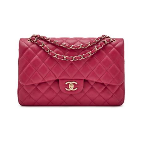 Chanel Jumbo Classic Double Flap, caviar matelassé Dark Pink, doré