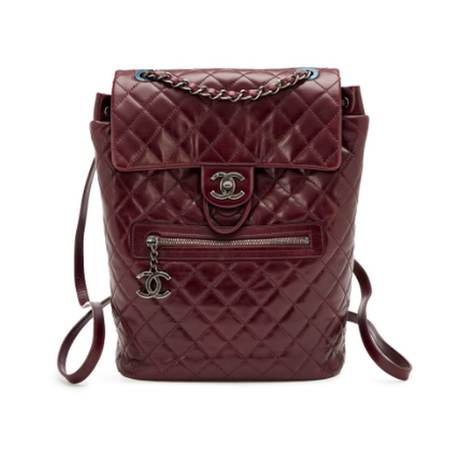 Chanel Large Mountain Sac à dos, veau matelassé Burgundy, ruthénium
