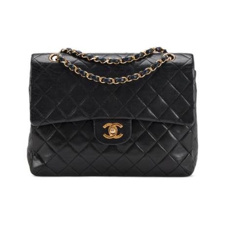 Chanel Manchon Medium Flap, agneau & shearling matelassé Black, doré brossé