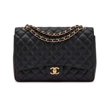 Chanel Maxi Double Flap, caviar matelassé Black, doré